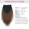 MIMIESEAT Ombre Kinky Straight Clip for Black Women Human Hair Kinky Straight Hair Clip in Extensions Natural Color to Dark Brown 120 Grams 7 Pcs with 17 Clips 16 Inch