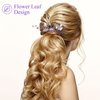 PAGOW 2PCS Leaf Hair Combs, Purple Rhinestone Hair Comb Clips, Hair Side Comb Clips, Crystal Wedding Headpiece Hair Accessories For Women, Girls, Bride, Bridesmaid (4.73 x 2.76 inch)