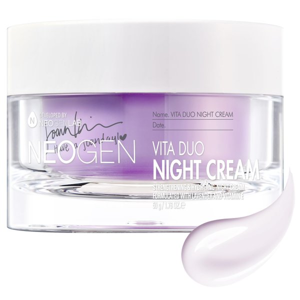 NEOGEN x JOAN KIM Vita Duo Night Cream (50 g / 1.76 Oz) – Hydrating & Cooling & Relaxing Night Cream with Vitamin E and Lavender – Korean Skin Care