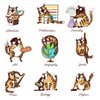 Glodecart Subject Cats Clear Stamps for Card Making, Funky Cats Nine Subjects Disciplines Background Transparent Rubber Stamps for Bullet Journal DIY Scrapbook Winter Decoration Handmade Crafts Card