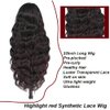 X-TRESS Red Higlight HD Lace Front Wig 32Inch Body Wave Glueless Synthetic Lace Front Wigs for women Preplucked Ready to Wear with Baby Hair Free Part for Daily Party Use(#F1B/BURG)
