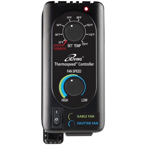 iLIVING Exhaust Fan Thermospeed Temperature Controller and Speed Controller, Black, ILG8SFST