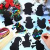 Motipuns 80 Pcs Christmas Snowman Scratch Cards for Boys Girls Rainbow Christmas Ornaments Christmas Crafts for Winter Xmas Holiday Party Supplies Home Classroom DIY Activities