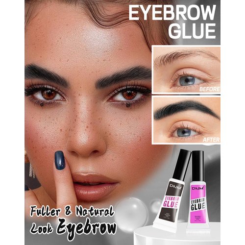 Eyebrow Gel Set with Brow Tool-Waterproof Black Tinted Eye Brow Gel & Clear Brow Setting Glue,Longlasting Brow Tinting Gel Brow Filler for Eyebrows,Thanksgiving Eyebrow Makeup Gift Kit for Women-01+05