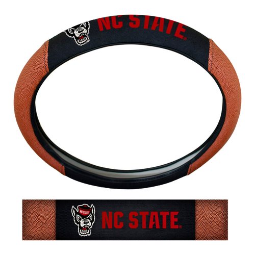 FANMATS 62136 NC State Wolfpack Football Grip Steering Wheel Cover 15" Diameter