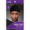 Wig Cap - One Size Fits All - Black Colour (Pack of 2) - Thin Stocking Fabric - Ultra Stretch - Easy To Control The Hair - By Annie