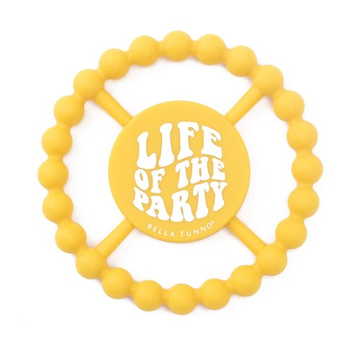 Bella Tunno Happy Teether – Soft & Easy Grip Baby Teether Toy, Silicone Teether Ring to Help Soothe Gums, Non-Toxic and BPA Free, Life of The Party