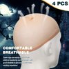 Hanaive 8 Pcs Halloween Bald Head Cap Party Costume Include 4 Makeup Latex Bald Caps and 4 Hair Wig Caps for Adults Women Men(Multi Style)