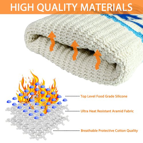 Heat Resistant Oven Gloves - BBQ Gloves Grill 1472°F Heat Resistant Cooking Gloves for Handling Hot Food Cooking Baking Oven Welding Gloves - Camping Cooking Pot Indoor Outdoor Gloves