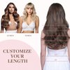 GOO GOO Wire Hair Extensions Real Human Hair, 14inch 75g Chocolate Brown, Invisible Wire Hair Extensions with Transparent, Seamless Fish Line Hairpiece, Straight Remy Hair Extensions
