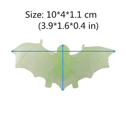 Qhonhon 10 Pieces Glow in The Dark Fake Bats Wall Decor Night Light Illusion Luminous Realistic Plastic Fake Bats Spooky Bats for Halloween Trick Decoration Supplies (Green)