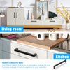 KNOBWELL 10 Pack 6-1/4" Matte Black Stainless Steel Kitchen Cabinet Handles, Cabinet Pulls Square T Bar Cupboard Door Handles, 6-1/4" Hole Spacing, Bathroom Cabinet Handles
