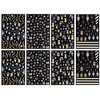 8 Sheets Glitter Christmas Nail Art Stickers Decals Self-Adhesive Holiday Gold Snowman Snowflake Winter Nail Supplies Nail Art Design Decoration Accessories