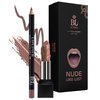 BL Color Matched Lip Liner & Lipstick Set (Nude) - Full-Coverage Argan Long Lasting Lipstick and Lip Liner Set With Natural Oils for Nourishment, Hydration, & Protection - Chemical-Free