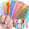 Dornail 11 Sheets Aurora Nail Foil Broken Glass Paper Nail Film Holographic Nail Stickers Laser Nail Decals DIY Nail Art Decoration for Women Girls