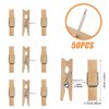 50 PCS Push Pin with Wooden Clips, Durable Wooden Push Pins, Decorative Pushpins Tacks Thumbtacks, Tacks for Cork Board Artworks Notes Photos, Craft Projects, Offices and Homes (Burlywood)