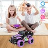 Blooming lilies Remote Control Car for Girls 3 4-7 Christmas Birthday Gifts, Rc Truck with Cool Lights Car Toys for Kids Indoor Outdoor Games- 1:20 Scale Off Road Rc Cars Purple