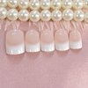 ELEVENAIL Daily Natural Nude white Press on French Nails Short Squoval Fake False Nails Tips Salon Manicure Reusable DIY Artificial Nails Art for Daily Office Home