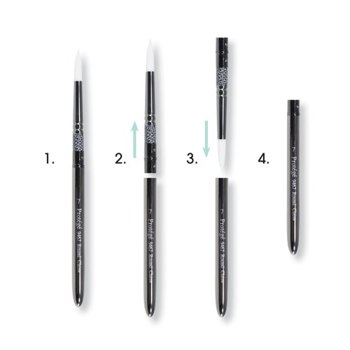 Connoisseur Fine Art Products Set White Nylong Watercolor, 7 Round Nylon Travel Brush