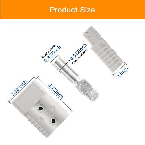 micrl 4PCS 2-4 Gauge 175 Amp Battery Quick Connectors with Handle, Jumper Cable Plug Connect/Disconnect for Recovery Winch, Towing Systems (Grey)