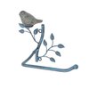 Owlgift Wall Mounted Metal Toilet Tissue Holder w/Ceramic Bird, Roll Organizer for Bathroom - Turquoise