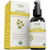 Viva Naturals Organic Jojoba Oil - 100% Pure Cold Pressed for Skin and Hair, USDA Certified Face Moisturizer, 4 fl. oz