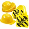 Bedwina Construction Themed Party Supplies - (24 Pack) Construction Party Favors Hat & Mini Tote Bag Supplies - (12) Yellow Construction Hats for Kids & (12) Construction Goodie Bags