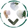 BeNat. Eco-Friendly, Reusable Facial Skin Care Accessories Bundle. Multi-Pack. (8) Reusable Facial Pads + (8) Natural Loofah + (1) Facial Cleaning Brush Bamboo Handle + (1) Jade Facial Massage Roller