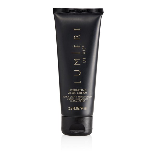LUMIÈRE DE VIE Hydrating Aloe Cream - Ultra-Light Moisturizer for Smooth, Elastic Skin, Soothes Post Shave Irritation, Enhances Hydration, Hyaluronic Acid & Aloe - Anti-Aging Face Cream (2.5 fl. oz)