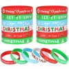 JUNEBRUSHS 42Pcs Christmas Silicone Bracelets, Rubber Wristbands Christmas Party Favors for Kids Decorations for Xmas Stocking Stuffers Wrist Band Accessories Gifts Supplies