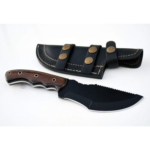 Whole Earth Supply 1095 High Carbon Hunting Knife Tracker Knives Sheath Black Powder Micarta