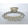 Generic Medium/small oval gold metal hair claw clip with crystals