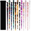 12 Pieces Acetate Hair Sticks Styling Hair Chopsticks Hair Accessories Tortoise Shell Hairpin Leopard Print Hair Pins Chinese Retro Hairpins Disk Hair Sticks for Women (Elegant Colors)