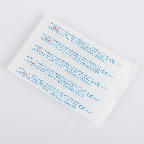 Shuiniba 16G 5 Pieces Body Ear Navel Nose Lip Nipple Piercing Needles