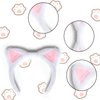 White Cat Ears Headband Hairband, Cute Animal Ears Headband, Soft Plush Cat Ear Headwear Hair Hoop for Halloween Cosplay Cat Costume Make Up Washing Face