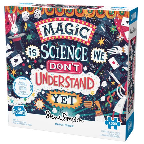 Goliath Steve Simpson: Magic is Science 1000-Piece Puzzle with Poster - Completed Size 26.75 x 18.26 Inches - Ages 12 and Up