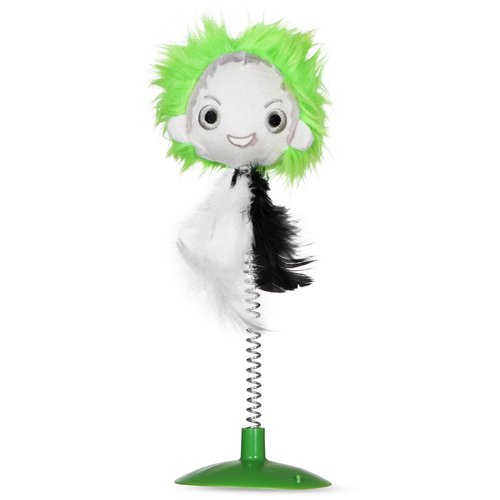 Beetlejuice Feathers Suction Swatter Cat Toy - 10.5 Inch with Feather Feature - Perfect for Indoor Cats and Kittens - Swatting Toy for Cats