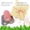 Leecogo Christmas Twine String, 3 Rolls 984 Feet Bakers Twine Cotton Twine String Natural Red White Butchers Twine String Cord for Gift Wrapping, Baking, Arts Crafts, Gardening,DIY,Home Decor