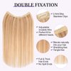 Halo Hair Extensions Real Human Hair,Prokyvity Halo Hair Extension 100% Human Hair,Halo Extensions Real Human Hair,Human Hair Halo Extensions,12P613 Golden Brown Mixed Bleach Blonde 16inch