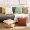 Mecatny Corduroy Throw Pillow Covers 18x18 Set of 2 - Striped Decorative Pillow Covers for Living Room, Bed - Soft Square Couch Pillow Covers for Sofa - Cream White