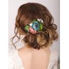 Kercisbeauty Dusty Blue Floral Hair Comb Wedding Bridal Headpiece Girl Prom Hair Accessories Garden Wedding Hair Dress