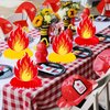 10Pcs Fire Flame Theme Honeycomb Centerpieces Fire Birthday Party Decorations for Table Flame Theme Centerpiece Decorations for Firefighter Fire Truck Birthday Party Supplies