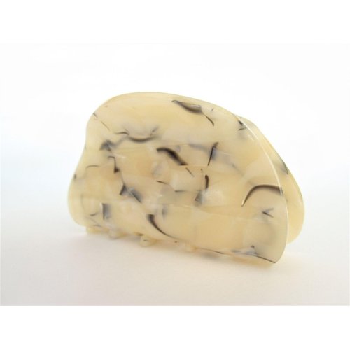 Vanilla black gray white beige marbled hair claw clip