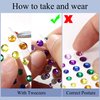 LOYALLOOK 11Sets Eye Body Face Nail Gems Jewels Rhinestone Stickers for Women Self Adhesive Rhinestones Crystal Rainbow Makeup Mermaid Sequins Glitter Temporary Tattoos Festival Accessory Pink