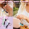 WK IEASON - Lip Balm Holder Keychain Clip On Lipstick Sleeve Chapstick Sleeve Holder Keychain(Daisy Pink/Blue/Beige)