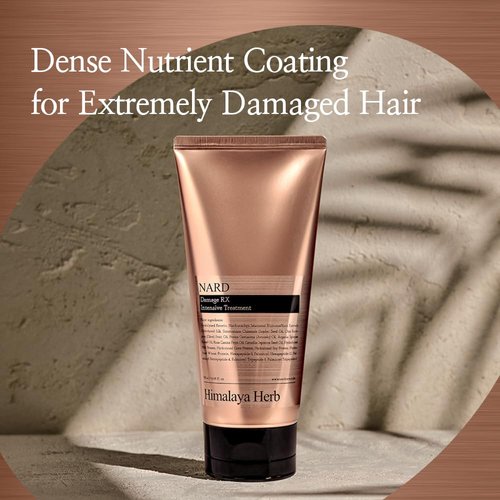 Nard Damage RX Intensive Conditioner 6.08oz - Amino Acids, Protein, Keratin, Peptides, Vitamin E, 6 Oils - Dense Nutrition & Softness, High-Nutrition Pack for Split & Damaged Hair - Skin Tested