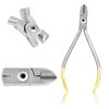 OdontoMed2011® Hard Wire Cutter Plier Tc Tip Dental Standard Distal Orthodontics Stainless Steel Instruments (Silver + Gold)