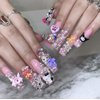 112 PCS Nail Charms Bulk Set for Kawaii Kitty Charms Bling Cute Cross Star Charms Nail Charms and Gems 3D Silver Y2K Nail Charms with Rhinestones Nail Art Accessories