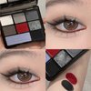 8 Colors Smokey Eyeshadow Palette, Matte Pearlescent Cool Toned Shimmer Glitter Eyeshadow Black Red Smoky Eyeshadow Palette,Long Lasting Waterproof Cool Daily Eye Shadow Makeup Palette For Goth Look