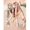 Floral Print Hair Scarf Scrunchies - Elastic Long-tail Ponytail Holders and Hair Accessories for Women, Wedding/Birthday/Bridal Party, 4 Pcs